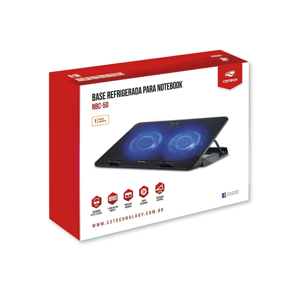 BASE P/ NOTEBOOK C3TECH 15,6" NBC-50BK