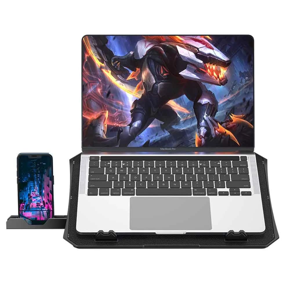 BASE PARA NOTEBOOK GAMER C3TECH 15.6" COM SUPORTE PARA CELULAR NBC-40BK