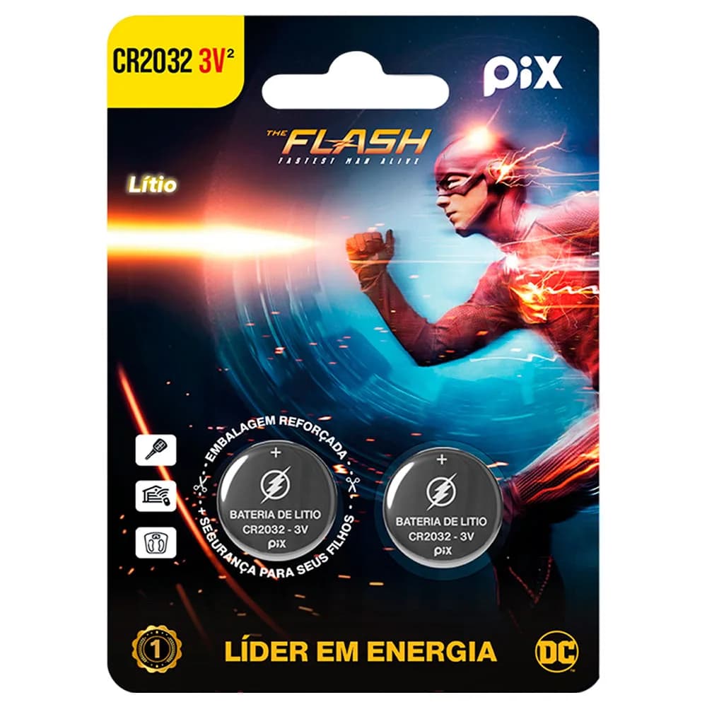 BATERIA CR2032 3V LITIO MANGANES BLISTER C/ 2 PECAS PIX - 013-6032