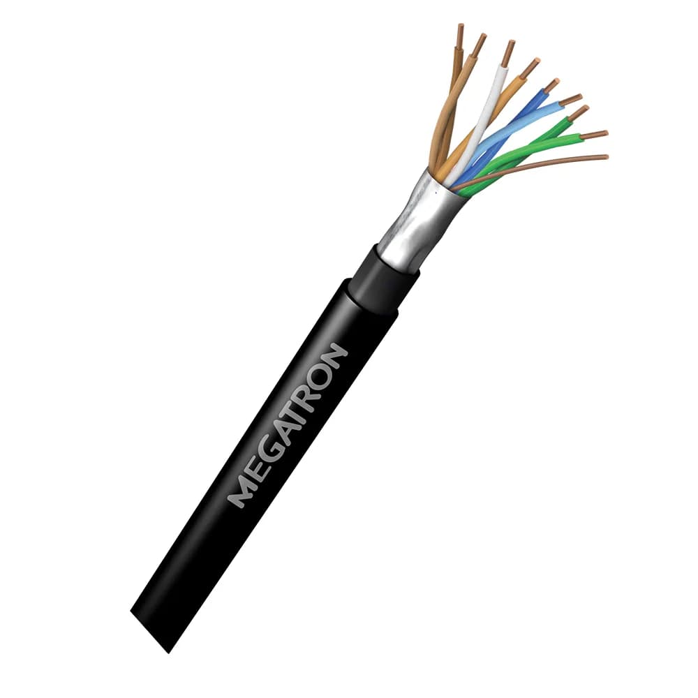 CABO DE REDE 4 PARES CAT5E 100 MTS DUPLA CAPA BLINDADO COBRE MEGATRON