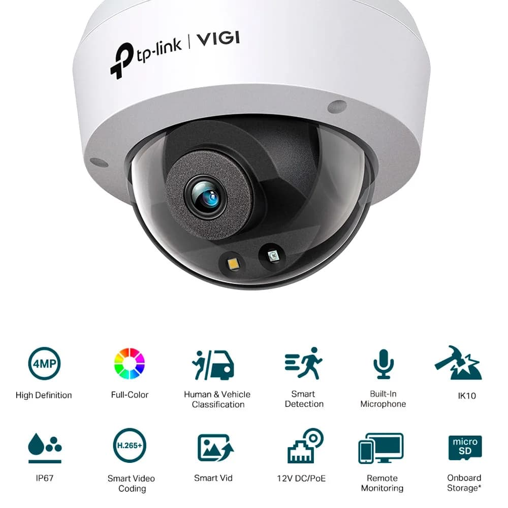 CAMERA DE REDE DOME VIGI C240 (2.8MM) FULL-COLOR TPLINK 4MP