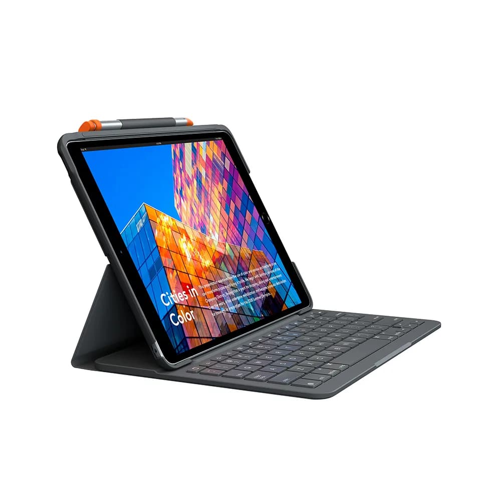 Capa com Teclado Logitech Slim Folio p/ iPad 3°GERACAO Preto - 920-009482