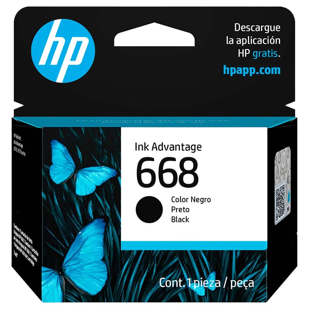 Cartucho HP 7FP37VL 668 Preto