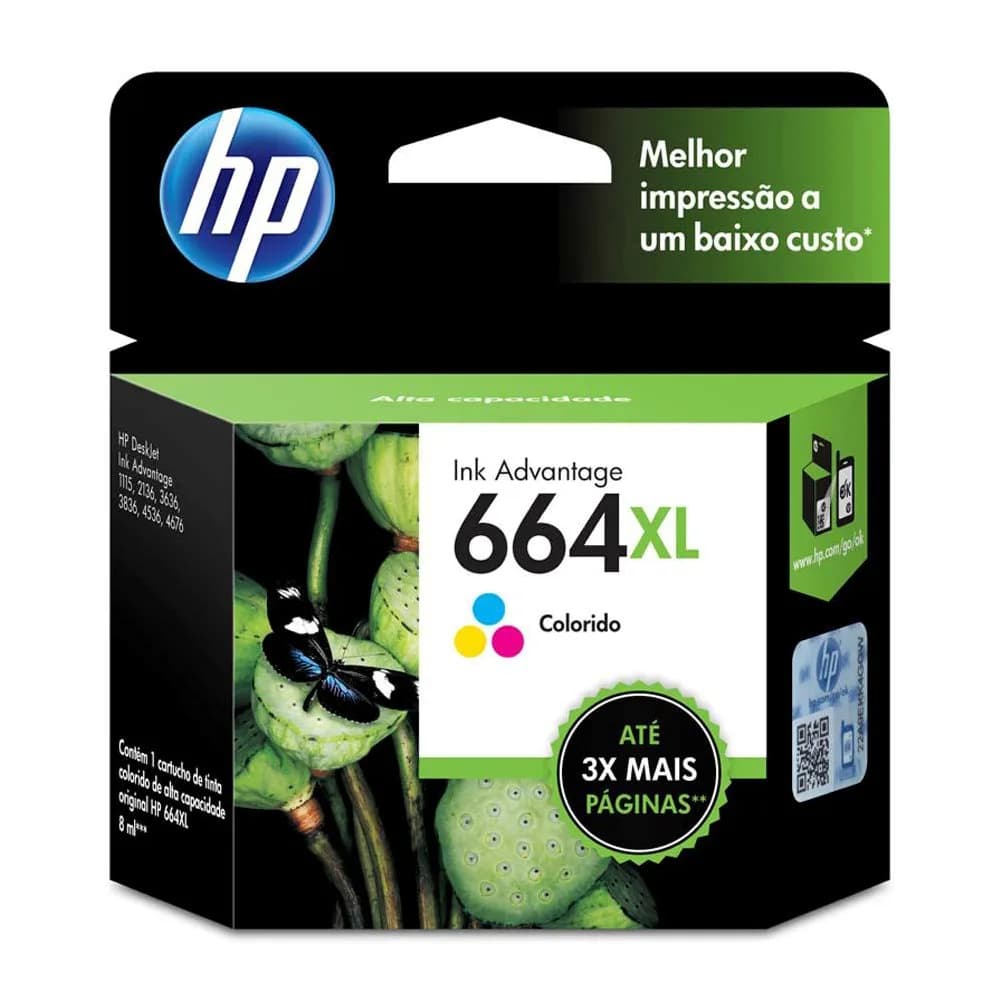 Cartucho HP F6V30AB N 664XL Tricolor