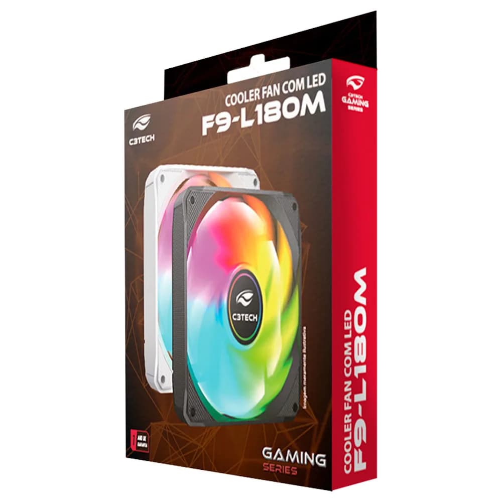 COOLER PARA GABINETE C3TECH RGB BRANCO F9-L180WHM 120MM