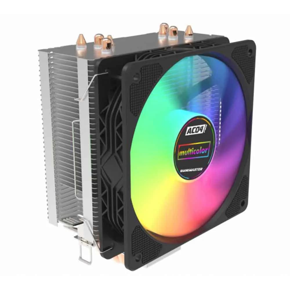 COOLER PARA PROCESSADOR K-MEX AC04 120MM INTEL/AMD MULTICOLOR PRETO