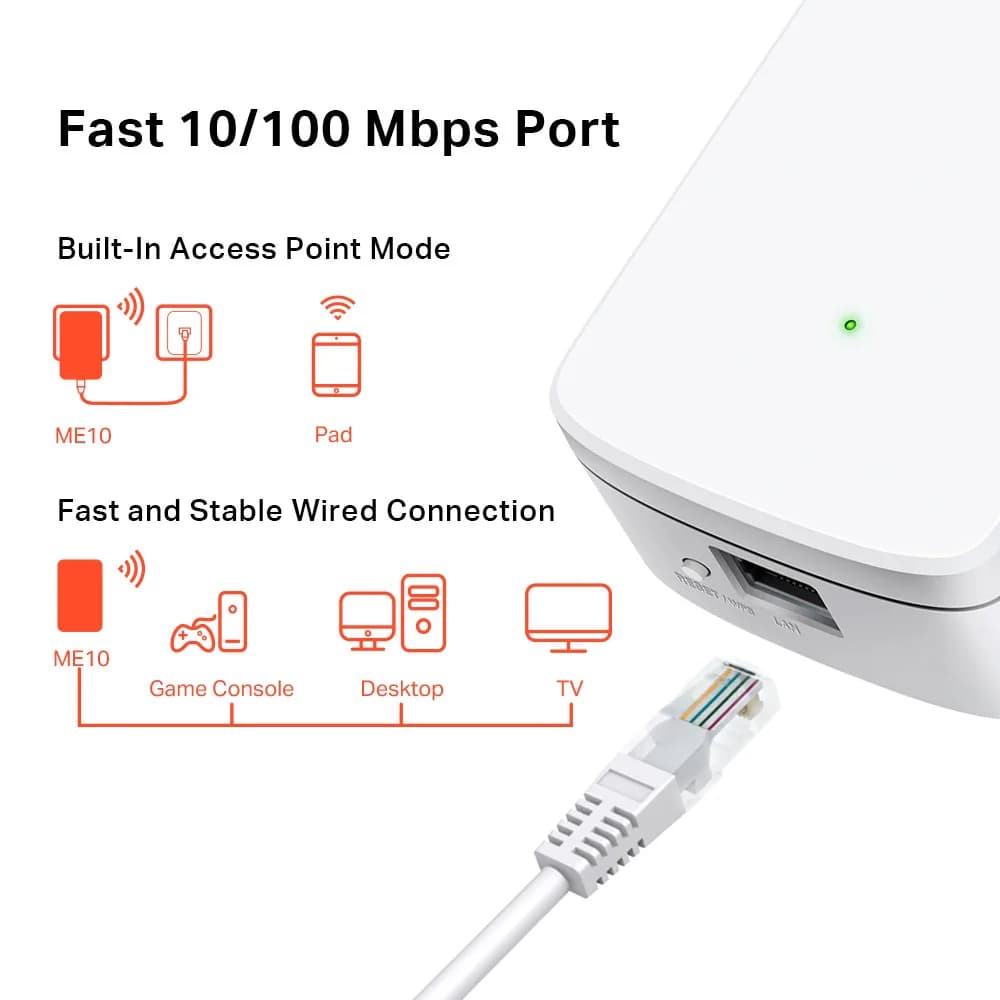 EXTENSOR DE COBERTURA WI-FI 300 MBPS WI-FI ME10 MERCUSYS
