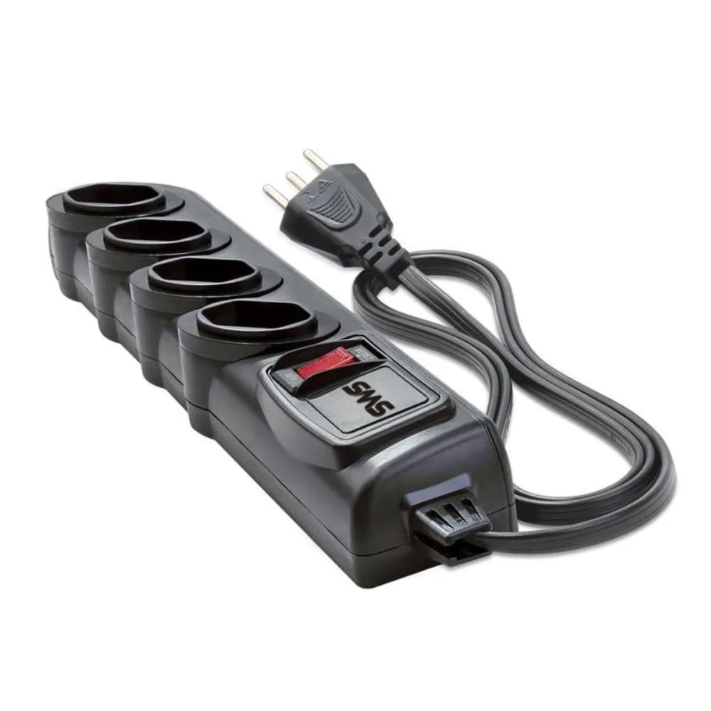 Filtro de Linha SMS 62328 Bivolt 4T Cabo 1,3M Preto Blister