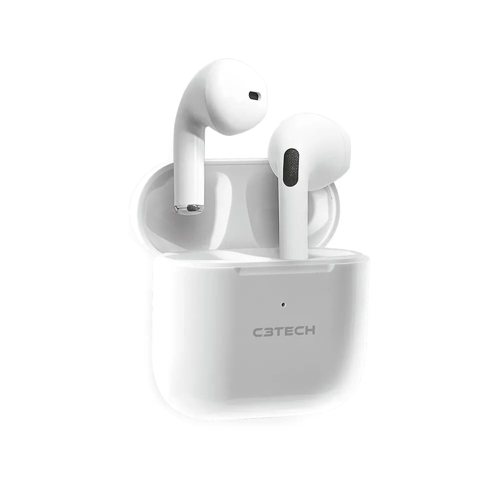FONE DE OUVIDO C3TECH INTRA-AURICULAR EP-TWS-21WH BT 5.1 TWS BRANCO