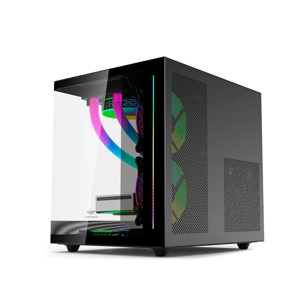 GABINETE C3TECH AQUARIUS MT-G810BK SEM FONTE