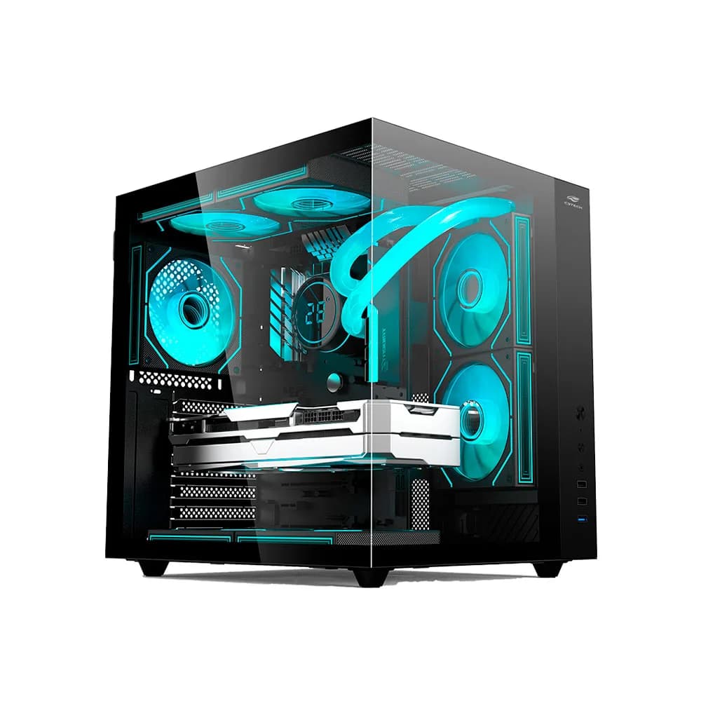 GABINETE GAMER C3TECH AQUARIUS MT-G920BK SEM FONTE PRETO