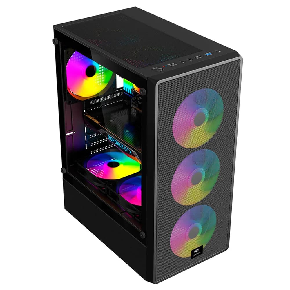GABINETE GAMER C3TECH MT-G130BK SEM FONTE PRETO