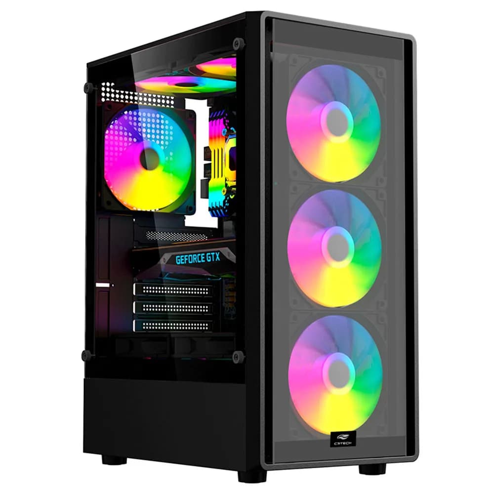 GABINETE GAMER C3TECH MT-G140BK SEM FONTE PRETO