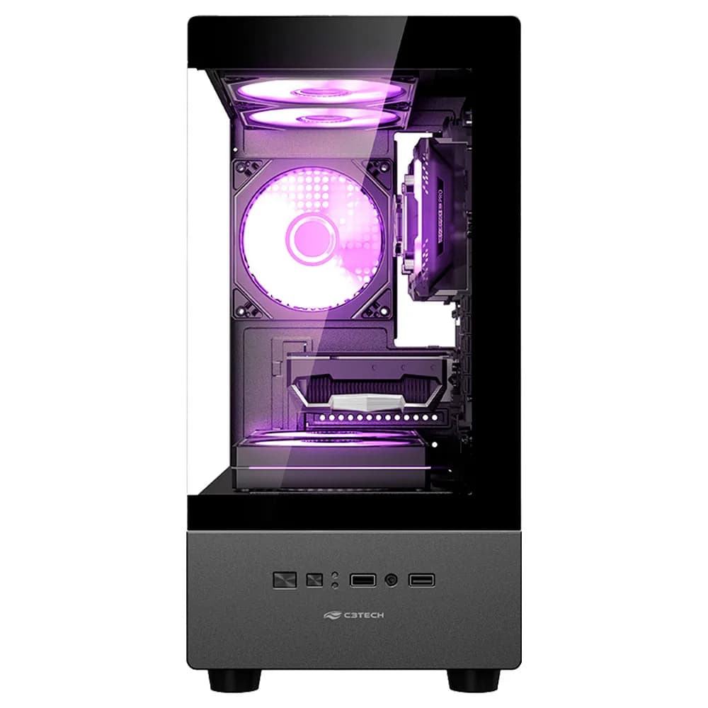 GABINETE GAMER C3TECH MT-G150BK SEM FONTE PRETO