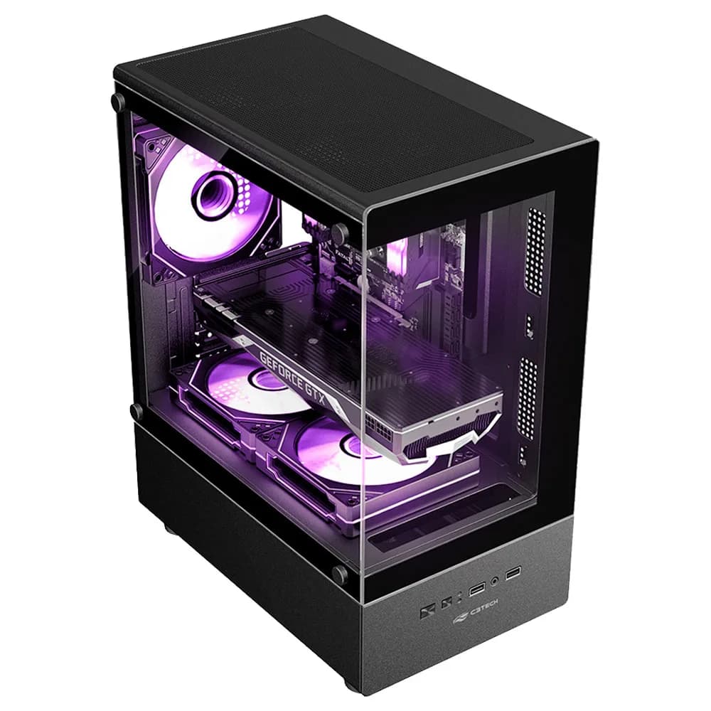 GABINETE GAMER C3TECH MT-G150BK SEM FONTE PRETO
