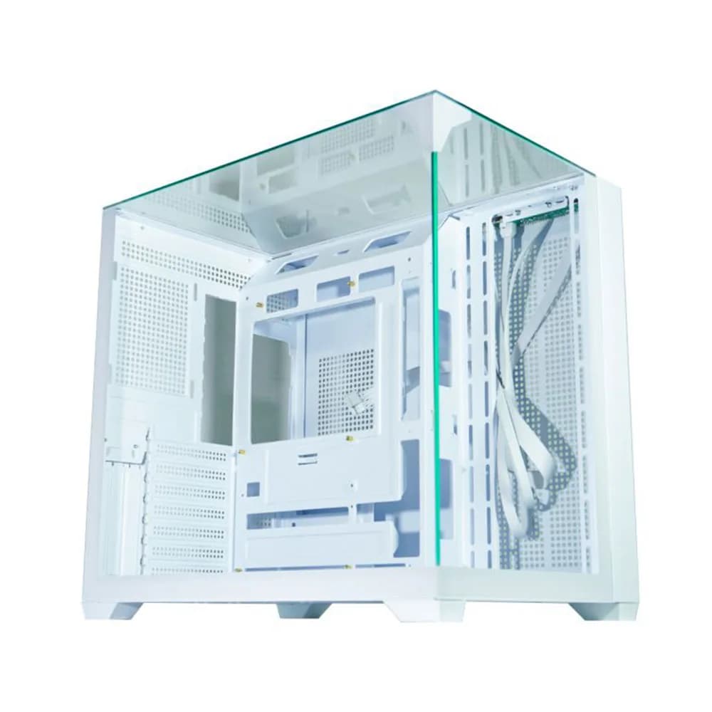 GABINETE GAMER K-MEX AQUARIO CG-W1FD MEGA SHARK BRANCO ATX SEM FAN