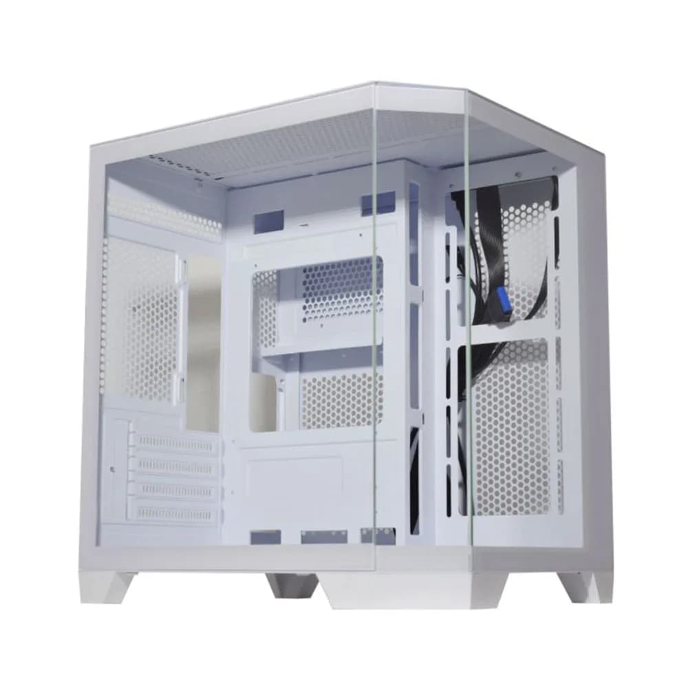 GABINETE GAMER K-MEX AQUARIO CG-W620 ANGULO BRANCO MICRO ATX SEM FAN