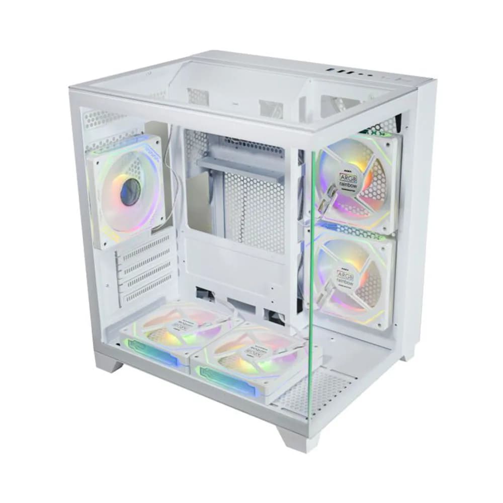 GABINETE GAMER K-MEX AQUARIO CG-W725 VISAO BRANCO MICRO ATX SEM FAN