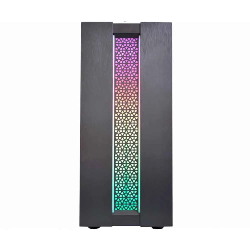 GABINETE GAMER K-MEX CG-42TP KRATOS COM PAINEL LED RGB PRETO