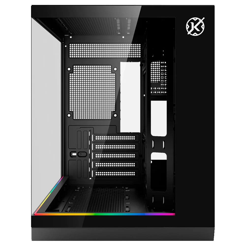 GABINETE GAMER KALKAN SAGA RGB PRETO SEM FAN KLK00044