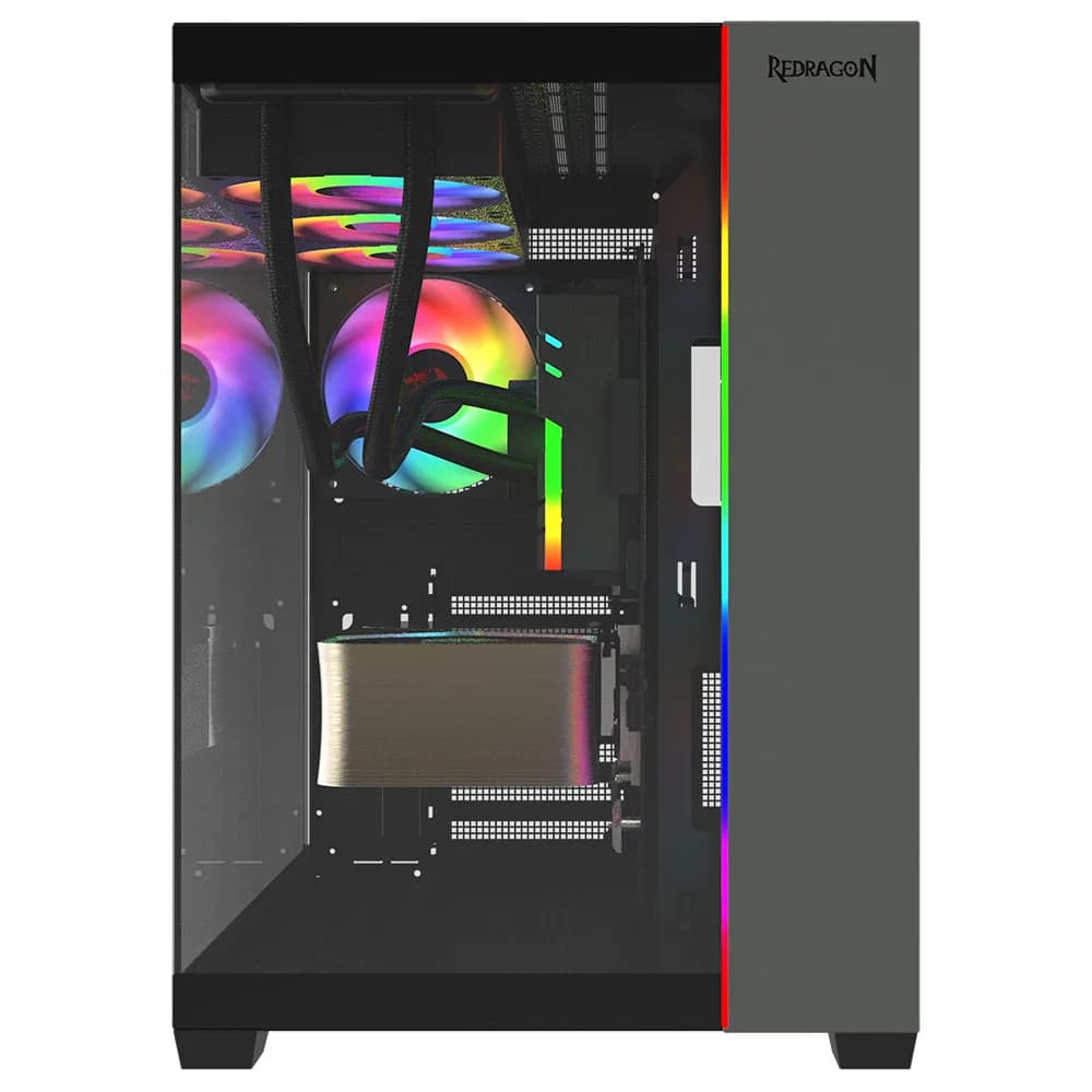 GABINETE GAMER REDRAGON TESSERACT RGB SEM FAN PRETO CA-614B