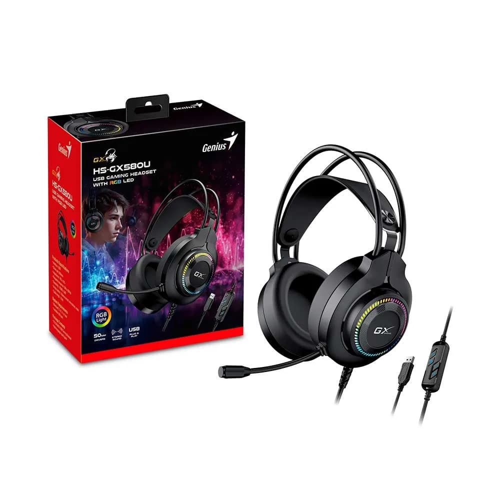HEADSET GAMER GENIUS HS-GX580U PRETO
