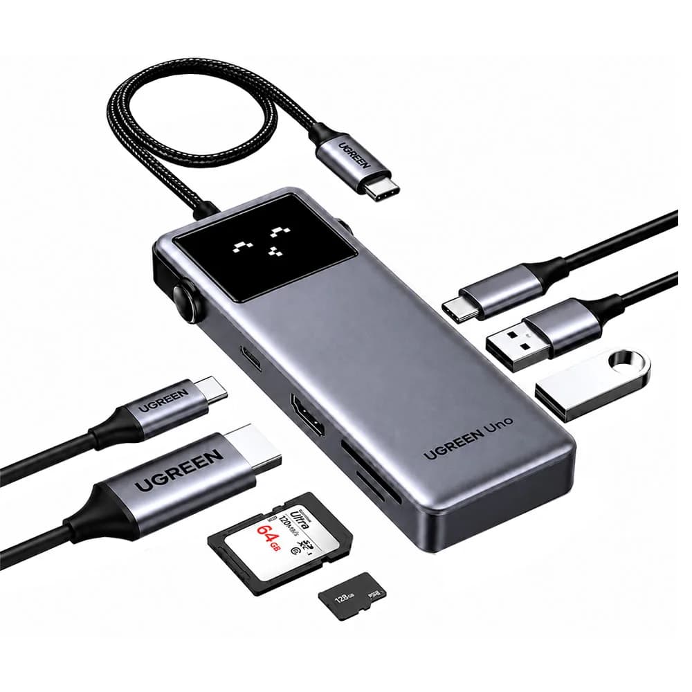 HUB USB UGREEN 7 EM 1 COM 2P USB-A/HDMI/USB-C/USB-C 100W/SD/TF - CM889