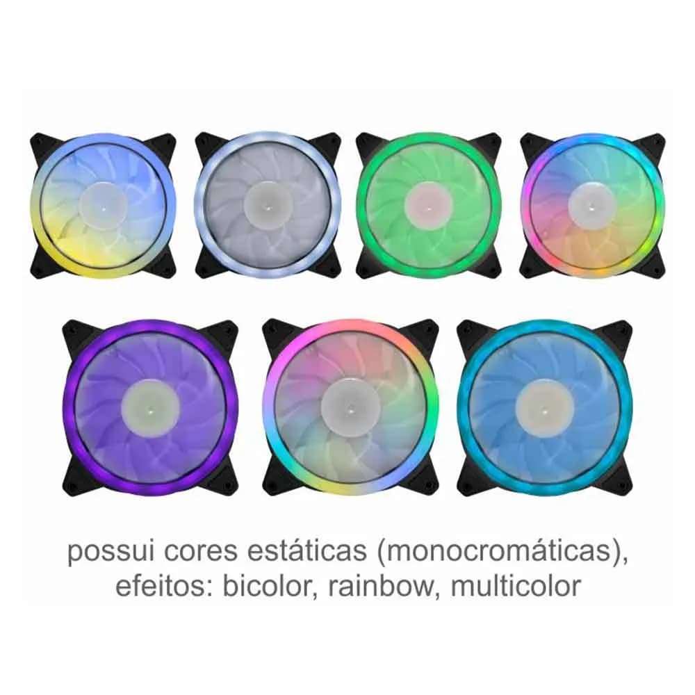 KIT COOLER K-MEX ARGB AANA 120x120+CONTROLE REMOTO/GRAVACAO