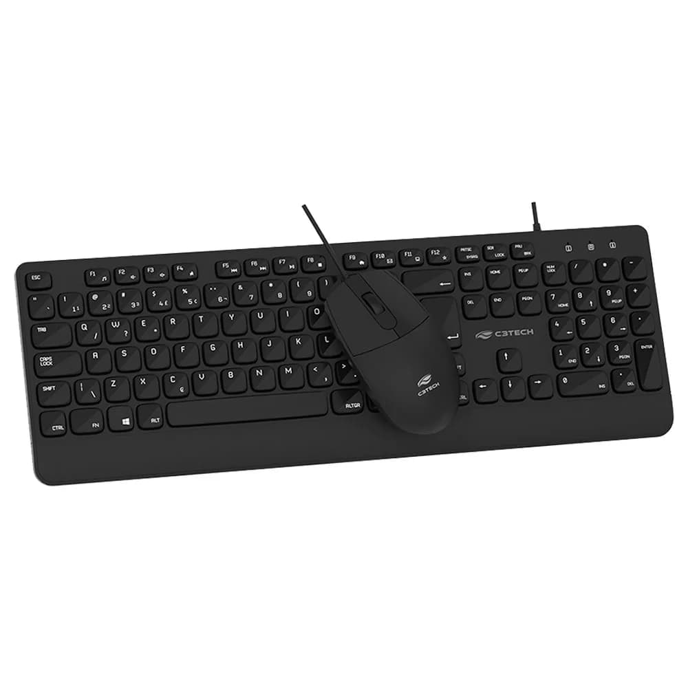 KIT MOUSE E TECLADO C3TECH COM FIO USB KT-150BK