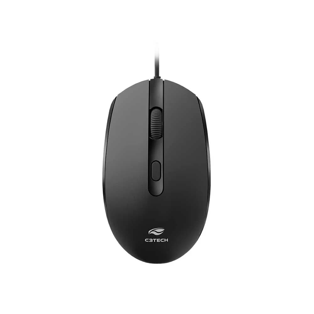 KIT MOUSE E TECLADO C3TECH COM FIO USB PRETO KT-200BK