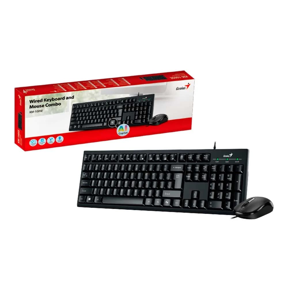 KIT MOUSE E TECLADO GENIUS MULTIMIDIA KM-100SE COM FIO USB