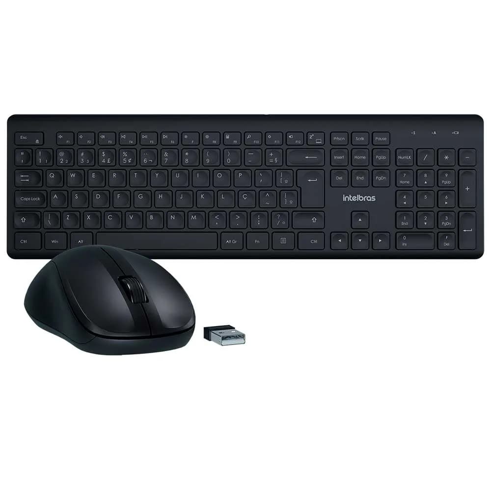 KIT MOUSE E TECLADO INTELBRAS CSI50 SEM FIO PRETO - 4294200