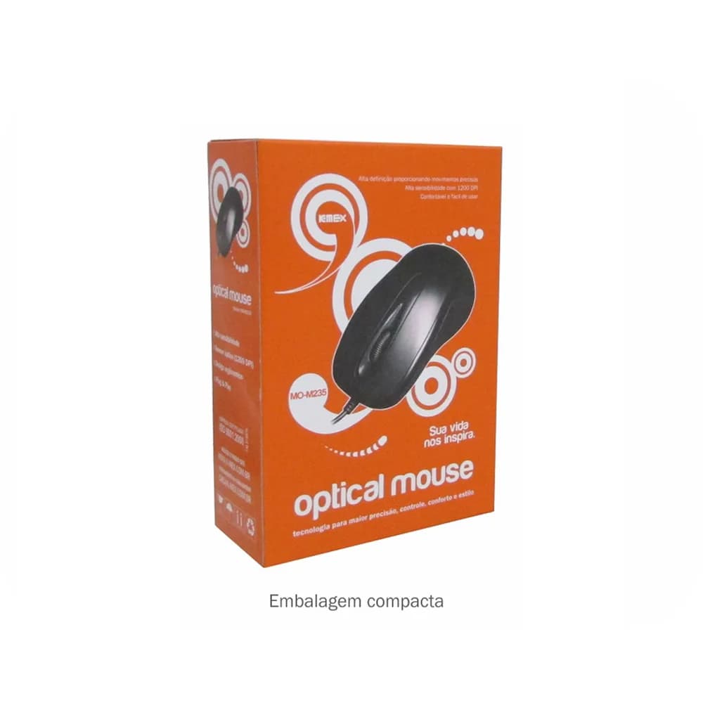 MOUSE K-MEX MO-M235 USB PRETO 1200DPI OPTICO