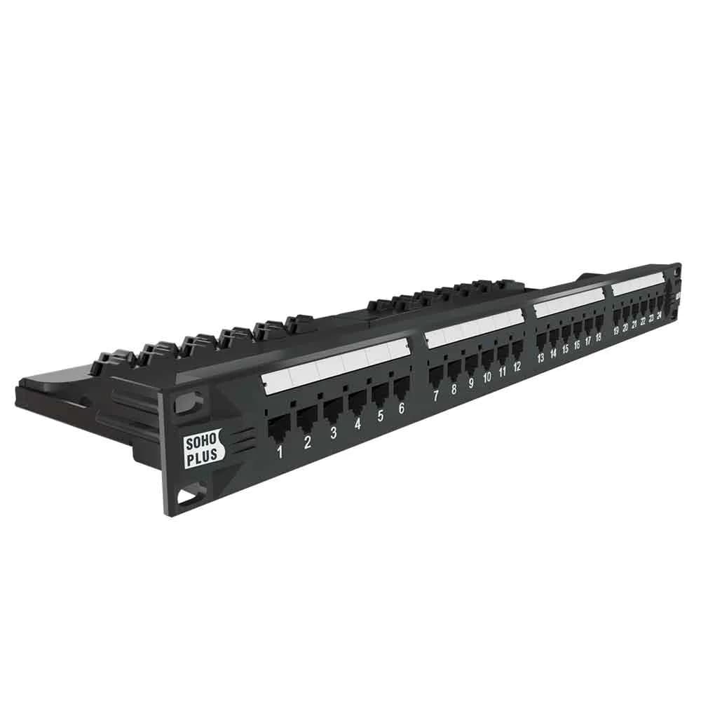 PATCH PANEL FURUKAWA SOHOPLUS CAT5E 24 PORTAS T568A/B C/GUIA
