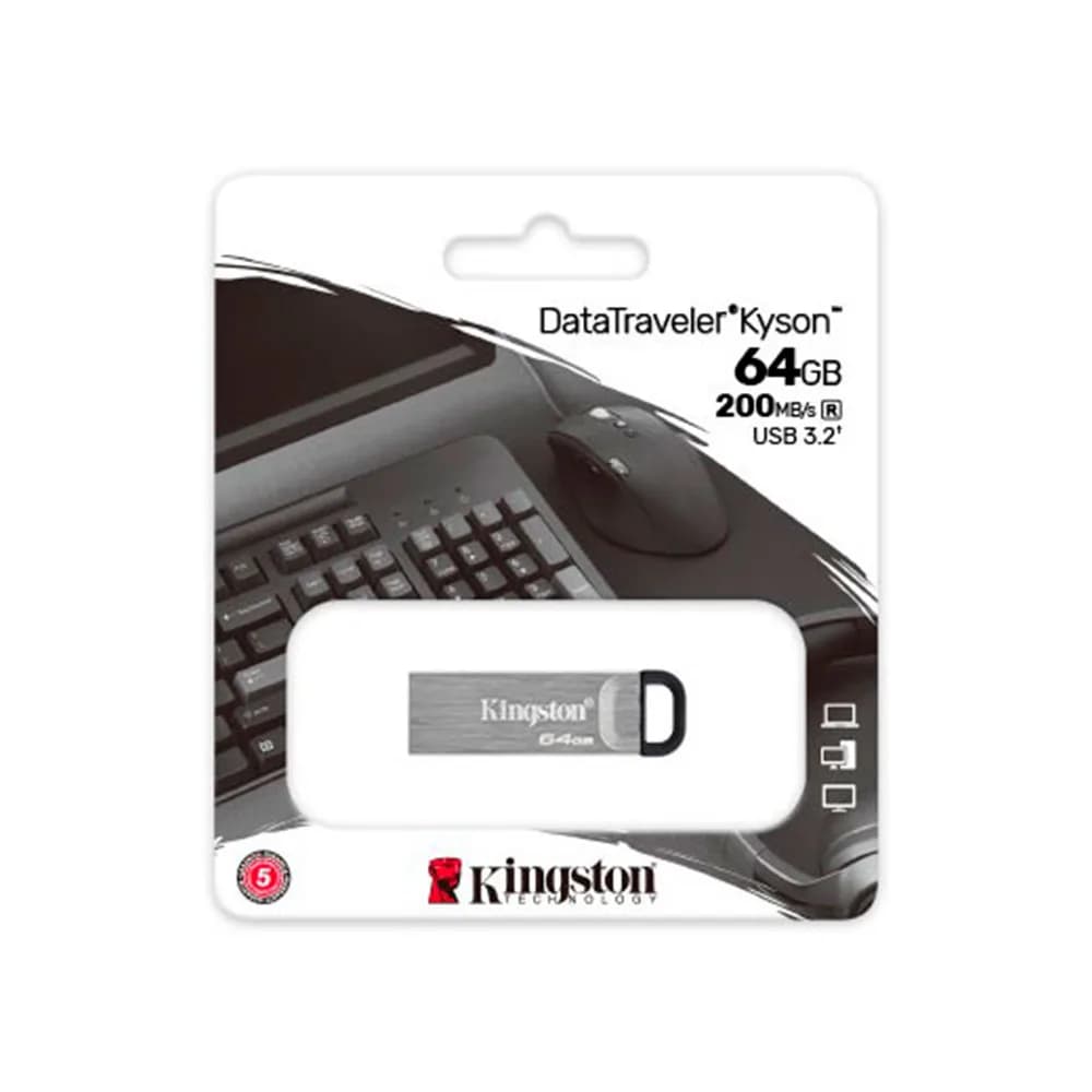PEN DRIVE KINGSTON DATATRAVELER KYSON 64GB USB 3.2 GEN 1 - DTKN/64GB