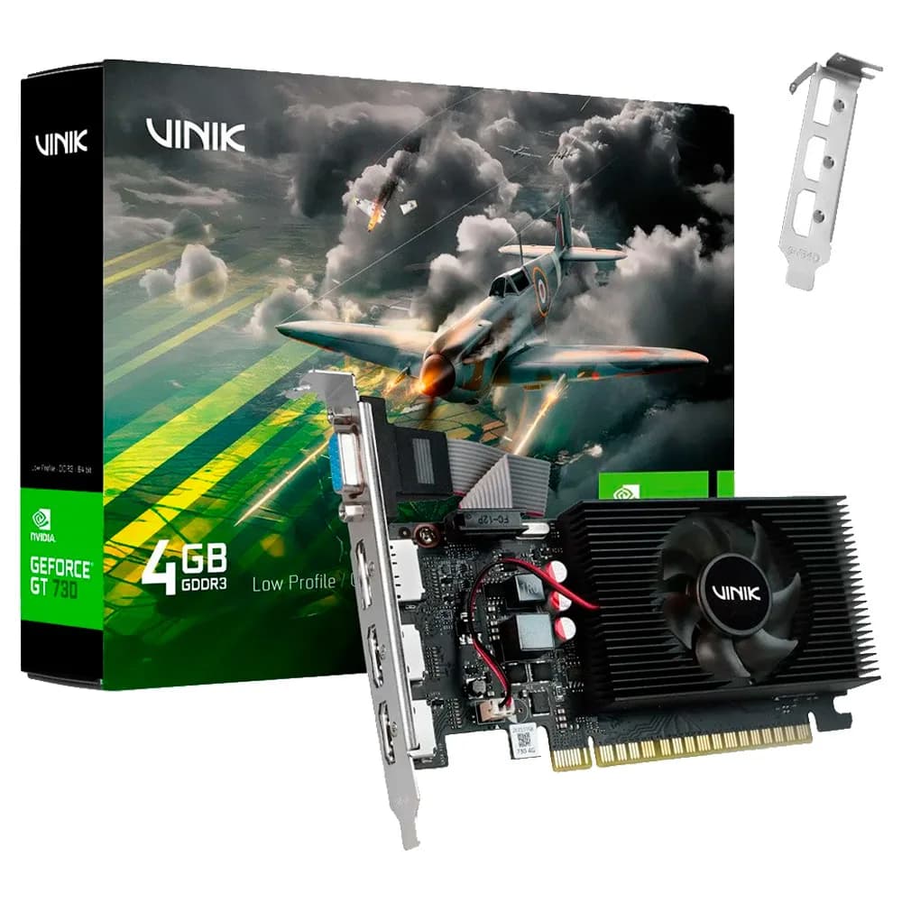 PLACA DE VIDEO VINIK GEFORCE GT 730 4GB DDR3 64BITS GPUK7304GBLP4PH3