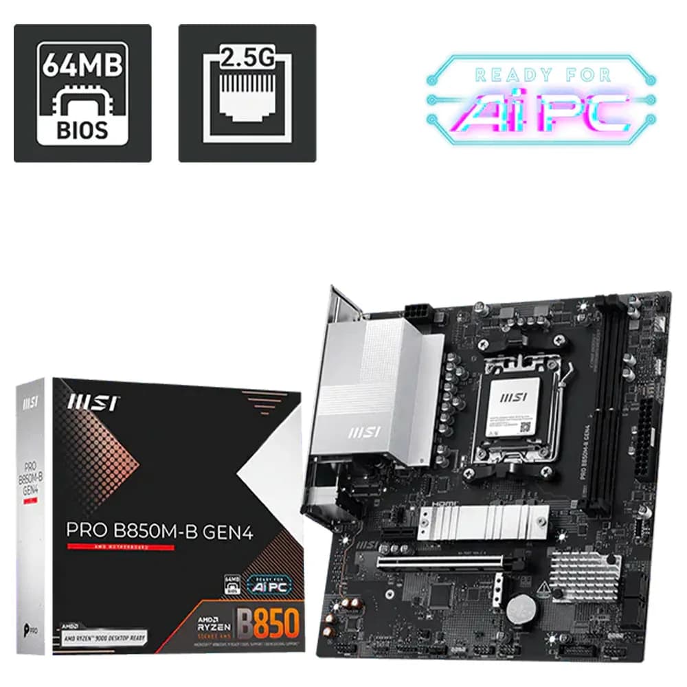 Placa Mãe (AMD) MSI Pro B850M-B GEN4 DDR5 AM5