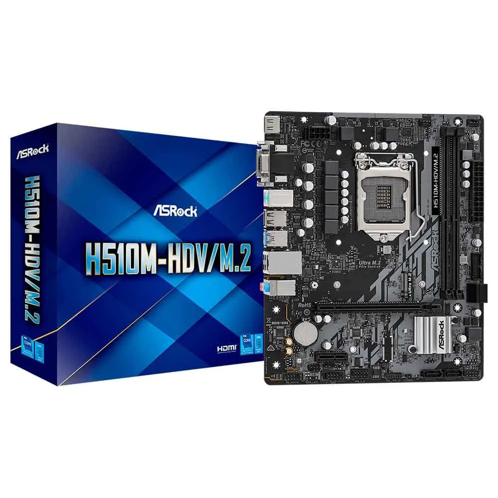PLACA MAE (INTEL) ASROCK H510M-HDV/M.2 DDR4 LGA1200 10° E 11° GERACAO