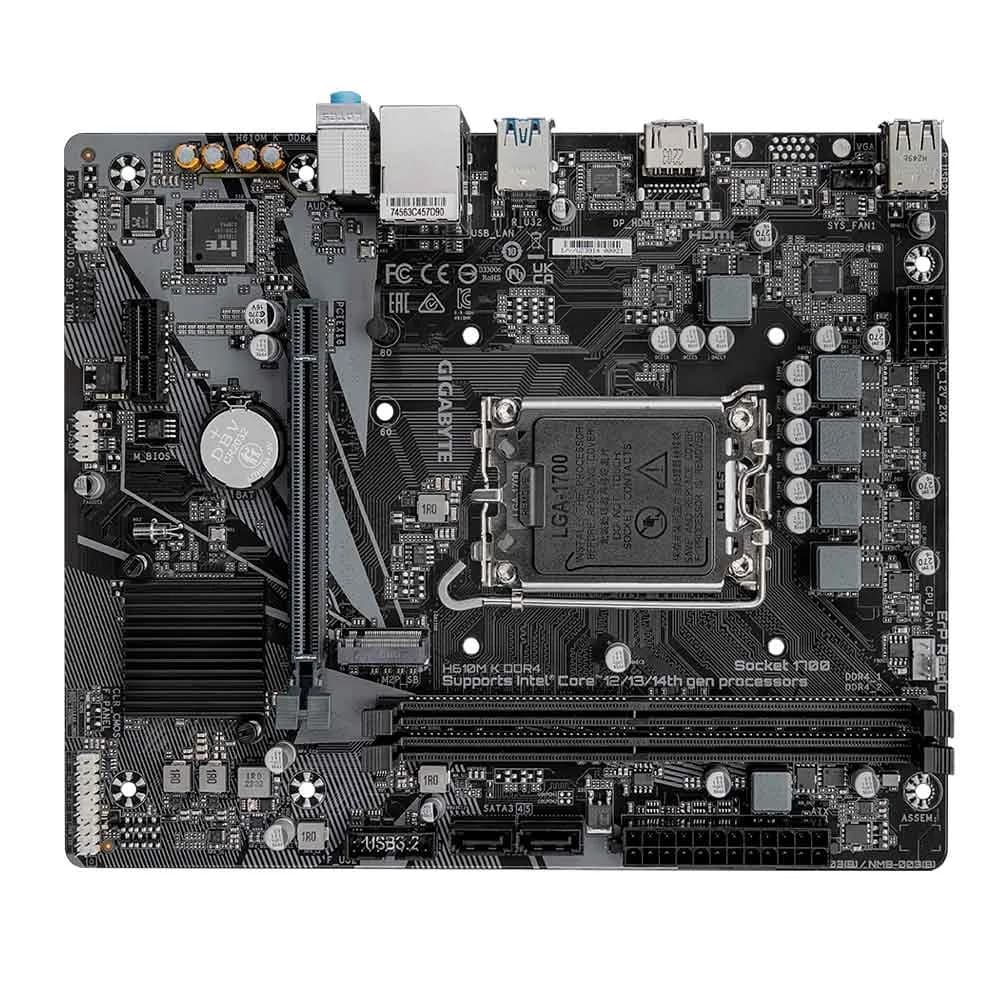 PLACA MAE (INTEL) GIGABYTE H610M K DDR4 2.0 LGA1700 12° 13° E 14° GERACAO