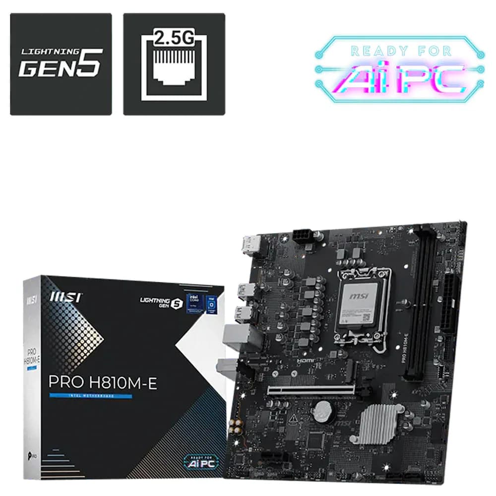 PLACA MAE (INTEL) MSI PRO H810M-E DDR5 LGA1851 ULTRA PROCESSORS