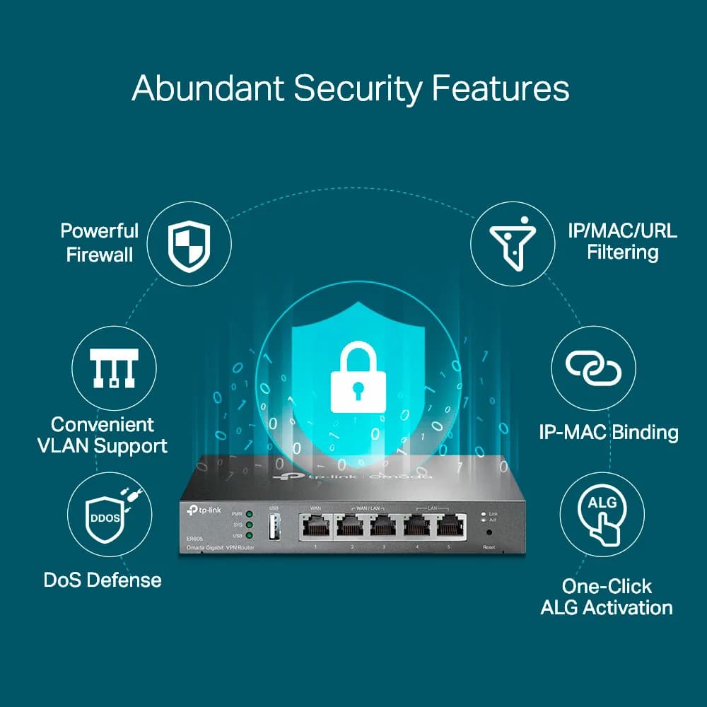 ROTEADOR LOAD BALANCE VPN MULTI-WAN ER605 TP-LINK GIGABIT SAFESTREAM