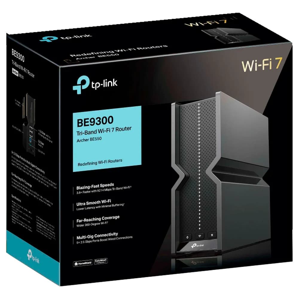 ROTEADOR WI-FI 7 TP-LINK ARCHER BE550 TRI-BAND 2.5 BE9300