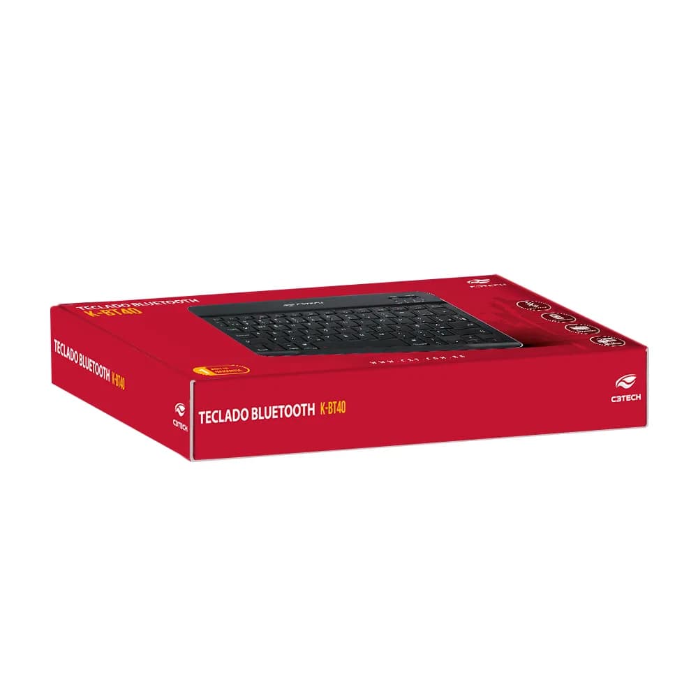 TECLADO C3TECH SEM FIO BLUETOOTH K-BT40BK MINI