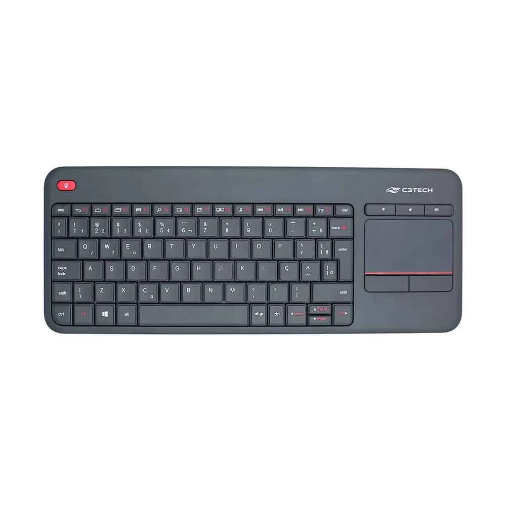 TECLADO C3TECH S/FIO C/ TOUCHPAD K-WT200BK