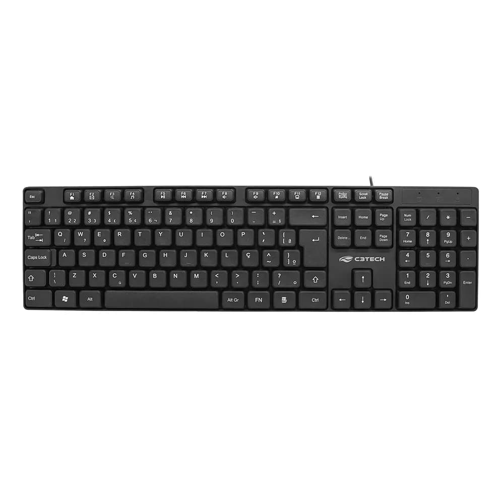 Teclado C3Tech USB Multimídia KB-M10BK Preto