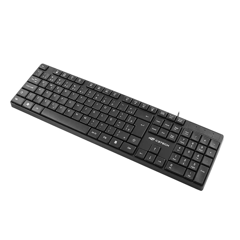 TECLADO C3TECH USB MULTIMIDIA KB-M11BK 2 METROS PRETO