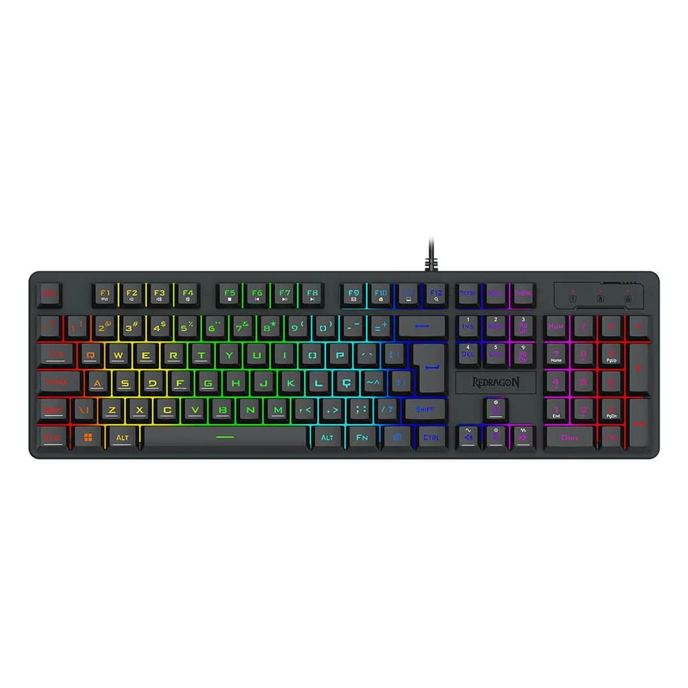 TECLADO REDRAGON MEMBRANA GAMER NETHERBANE PRETO RGB K521-RGB