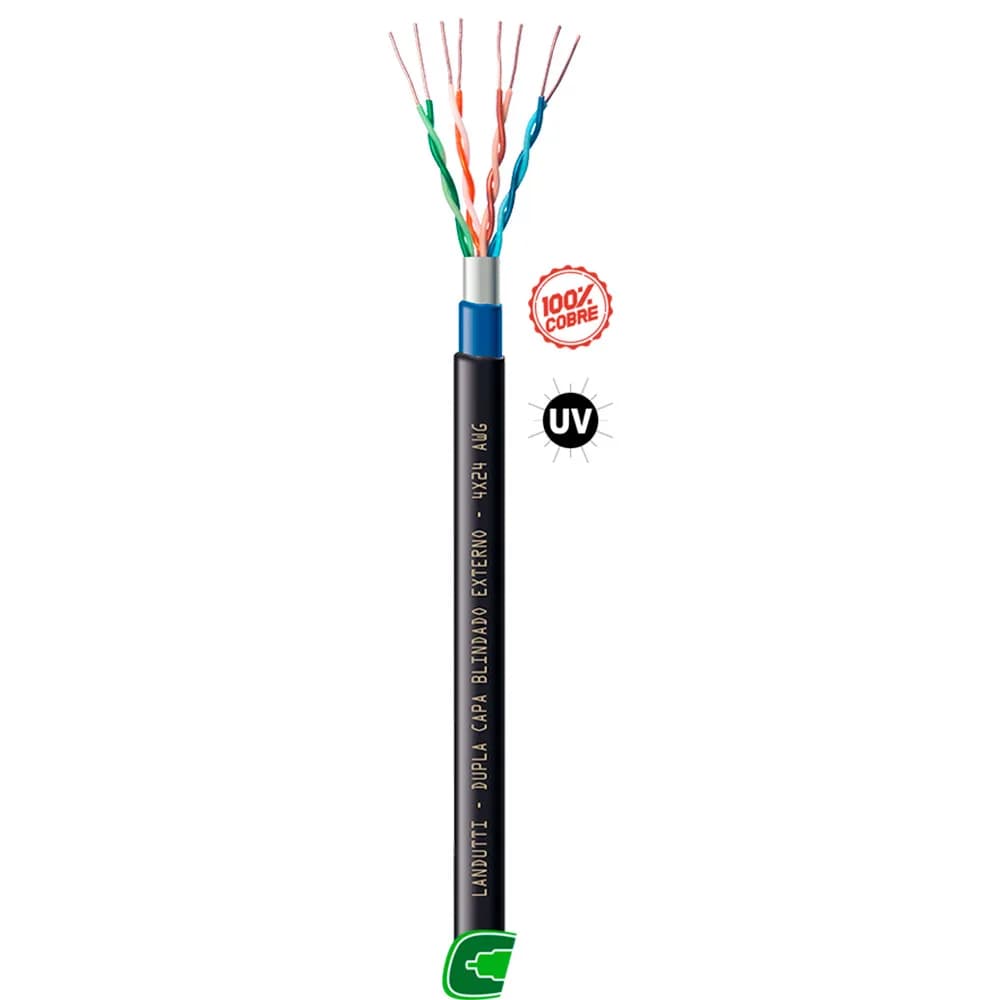 Cabo de Rede CAT5E F-UTP CMX Landutti Dupla Capa Blindado 500M PT Condutti