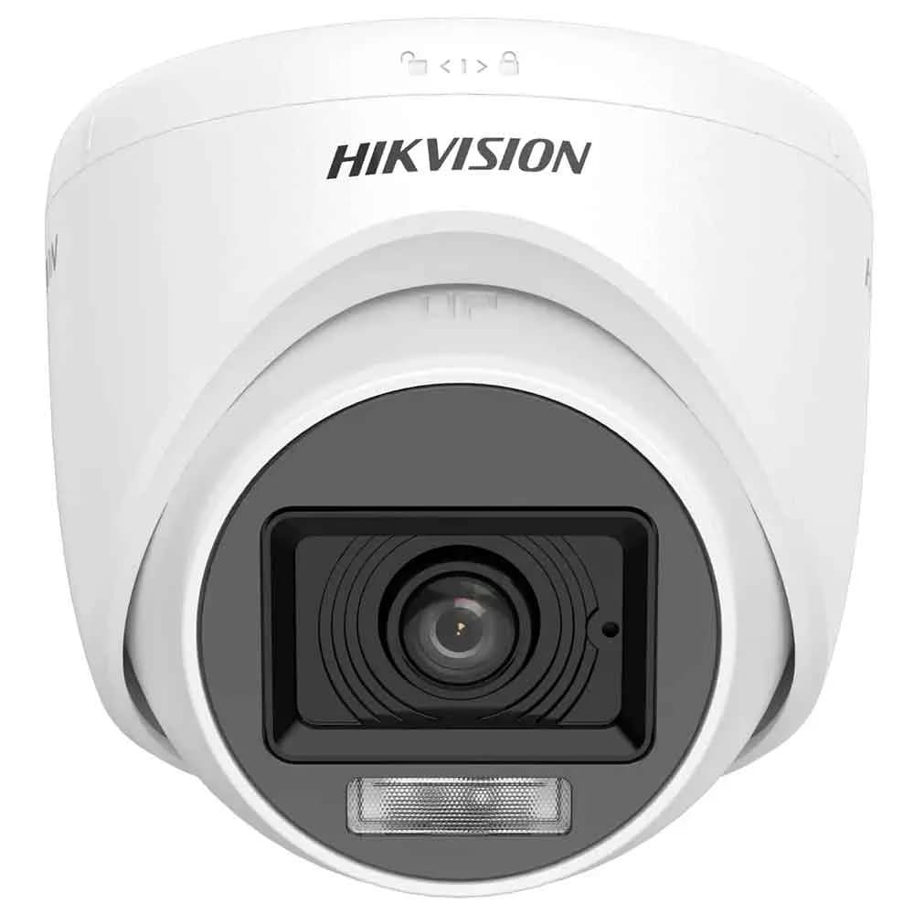 Câmera AN 2MP Turret 2.8mm Dual Light com Colorvu MIC com Áudio DS-2CE76D0T-LPFS Hikvision
