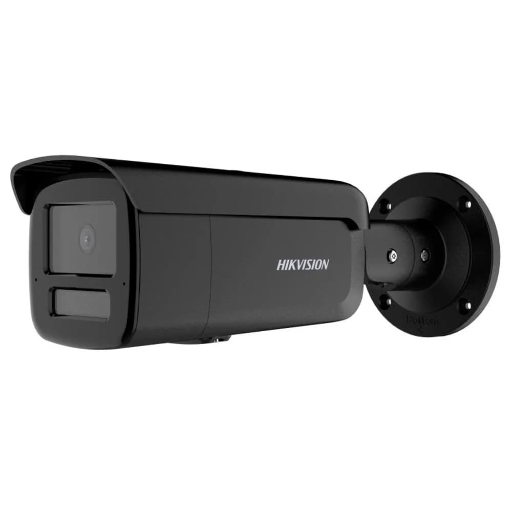 Camera Hikvision IP AcuSense Smart Hybrid Light 4MP Bullet 4mm EXIR IR 80m Mic Duplo Embutido Slot MicroSD IP67 Preta DS-2CD2T43G2-4LI2U